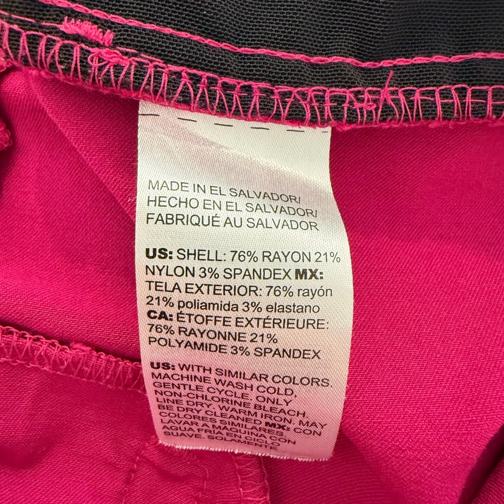 Chicos Brigitte So Slimming Magenta Pink Ankle Pants Size 2.5 US 14 Stretch Slit - Picture 4 of 8